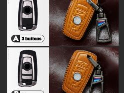 Cover Chiave/telecomando per BMW 520 525 f30 f10 F18 118i 320i 1 3 5 7serie X3 X4 M3 M4 M5 E36 E90 - Cover portachiavi in vera pelle per BMW 520 525 f30 f10 F18 118i 320i 1 3 5