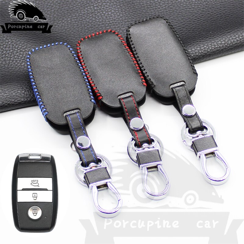 Genuino-Astuta-di-Cuoio-di-Caso-Della-Copertura-di-chiave-Dell-automobile-Per-Kia-KX3-KX5-1 Cover Chiave/telecomando per Kia KX3 KX5 K3S RIO Ceed Cerato Optima K5 Sportage Sorento Auto styling - Genuino Astuta di Cuoio di Caso Della Copertura di chiave Dell automobile Per Kia KX3 KX5 1