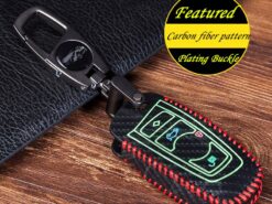 Cover Chiave/telecomando per per BMW 1 3 5 serie X1 X3 X5 X6 Z4 5 Cover Chiave/telecomando per per BMW 1 3 5 serie X1 X3 X5 X6 Z4 - In fibra di carbonio Chiave Dell automobile di Cuoio Della Copertura di Caso per BMW 1 3