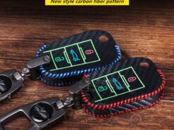 Cover Chiave/telecomando per Citroen C4L DS5 DS6 DS5LS C3XR DS4 DS3 C4 C5 C3 C6 c8 per Peugeot 3008 308 508 - In fibra di carbonio In Pelle Chiave A Distanza Della Copertura di Caso Per Citroen C4L 2