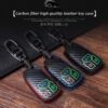 Cover Chiave/telecomando per Audi A4 B9 Q5 Q7 TT TTS 8 S 2016 2017 - In fibra di carbonio Noctiluce di Chiave Dell automobile di cuoio Della Copertura di Caso Per