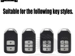 Cover Chiave/telecomando per Honda Civic 2017 Accord Fit CRV CR-V XRV crosstour HRV JAZZ 4 Cover Chiave/telecomando per Honda Civic 2017 Accord Fit CRV CR-V XRV crosstour HRV JAZZ - In lega di zinco Auto In Pelle Catena Caso Chiave A Distanza Keyless Fob Copertura Per 2