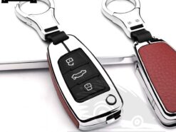 Cover Chiave/telecomando per Audi C6 A7 A8 R8 A1 A3 A4 a5 Q7 A6 C5 Supporto 4 Cover Chiave/telecomando per Audi C6 A7 A8 R8 A1 A3 A4 a5 Q7 A6 C5 Supporto - In lega di zinco Auto in pelle di Caso di Stile Della Copertura di Chiave Dell 2