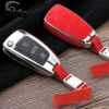 Cover Chiave/telecomando per Audi A3 8L 8P A4 B6 b7 B8 C6 4F RS3 Q3 Q7 TT 8L 8V S3 - In lega di zinco Chiave di Protezione in pelle di Auto Styling Auto Borsette Caso Della