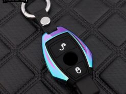 Cover Chiave/telecomando per Mercedes Benz W203 W210 W211 W124 W202 W204 W212 W176 AMG CES CLK CLS CLA - In lega di zinco Chiave di gel di silice Caso Fob Borsette Copertura Per Mercedes Benz 5