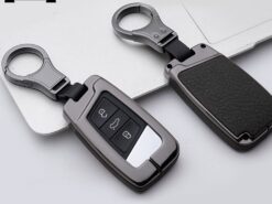 Cover Chiave/telecomando per Volkswagen VW Tiguan MK2 Magotan Passat B8 CC 2017 2018 Per skoda Superb A7 4 Cover Chiave/telecomando per Volkswagen VW Tiguan MK2 Magotan Passat B8 CC 2017 2018 Per skoda Superb A7 - In lega di zinco di Chiave Dell automobile di cuoio Caso Della Copertura A Distanza Per 2
