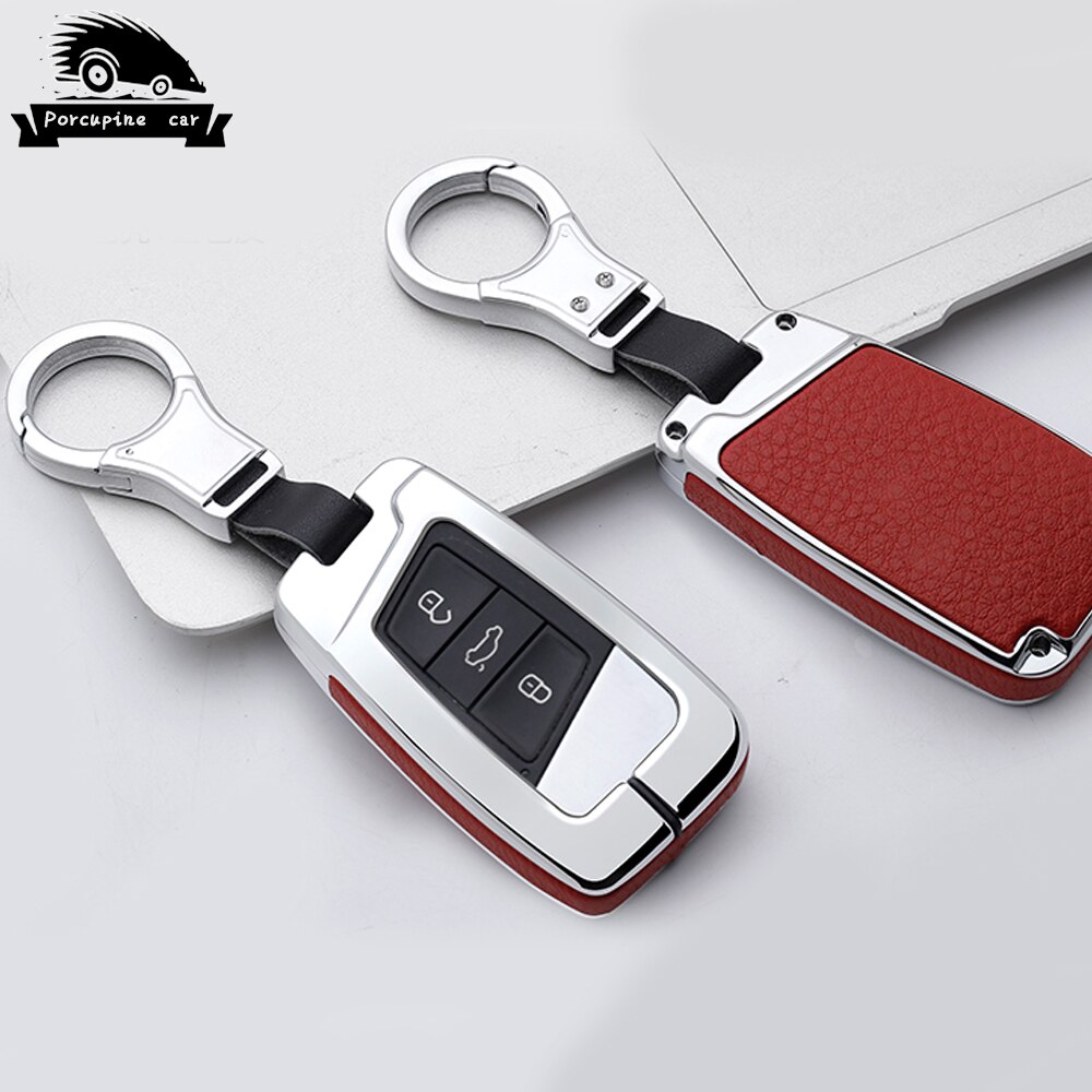 In-lega-di-zinco-di-Chiave-Dell-automobile-di-cuoio-Caso-Della-Copertura-A-Distanza-Per-5 Cover Chiave/telecomando per Volkswagen VW Tiguan MK2 Magotan Passat B8 CC 2017 2018 Per skoda Superb A7 - In lega di zinco di Chiave Dell automobile di cuoio Caso Della Copertura A Distanza Per 5