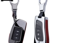 Cover Chiave/telecomando per lexus es200 250 260 300h 3 pulsante Smart Key 2018 2019 5 Cover Chiave/telecomando per lexus es200 250 260 300h 3 pulsante Smart Key 2018 2019 - In lega di zinco di Chiave Dell automobile di cuoio Della Copertura di Fob Case Fit 3