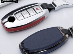 Cover Chiave/telecomando per Nissan Qashqai J10 J11 X-Trail t31 t32 7 Cover Chiave/telecomando per Nissan Qashqai J10 J11 X-Trail t31 t32 - In lega di zinco di cuoio Auto Chiave A Distanza di Caso Della Copertura Per Nissan 11
