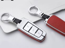 Cover Chiave/telecomando per VOLKSWAGEN CC VW Passat B6 3C B7 7 Cover Chiave/telecomando per VOLKSWAGEN CC VW Passat B6 3C B7 - In lega di zinco di cuoio Auto Chiave A Distanza di Fob Borsette Caso Della Copertura 5