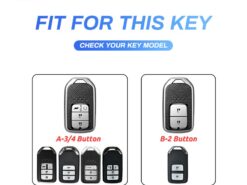 Cover Chiave/telecomando per Honda CRV Accord Civic Vezel XRV URV HRV - Leather TPU Car Smart Key Cover Case Fob For Honda CRV Accord Civic Vezel XRV URV 2
