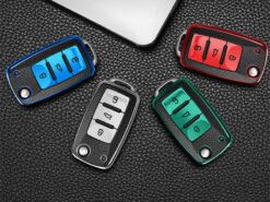 Cover Chiave/telecomando per Volkswagen VW Tiguan Polo Golf MK5 6 Passat Lavida Skoda Octavia - Leather TPU Car Smart Key Cover Case For Volkswagen VW Tiguan Polo Golf MK5 6 Passat