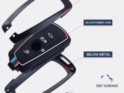 Cover Chiave/telecomando per BMW F30 F31 F32 F34 F20 F21 F07 F10 1 3 5 7 Serie X1 X3 G01 X4 G02 X5 F10 F15 F16 M3 M4 - Lega di Chiave Dell automobile Della Copertura Della Cassa Borsette Fob Per BMW F30 F31 F32 5