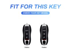 Cover Chiave/telecomando per Porsche Boxster Cayman 911 Panamera Cayenne Macan Key - Metal Car Smart Key Case Cover For Porsche Boxster Cayman 911 Panamera Cayenne Macan Key Protect 2