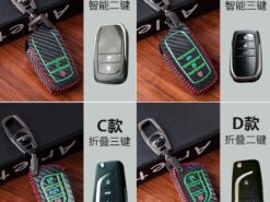 Cover Chiave/telecomando per Toyota RAV4 Camry Highlander Land Cruiser Riez Prato Corona Aygo Auris Corolla Verso Yaris - Nottilucenti Custodia In Pelle Chiave Dell automobile Per Toyota RAV4 Camry Highlander Land Cruiser Riez Prato 4