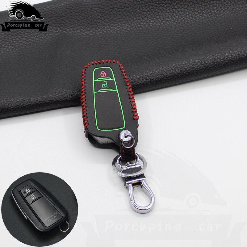 Nottilucenti-di-Chiave-Dell-automobile-di-cuoio-del-Supporto-di-Caso-Della-Copertura-Borsette-Catena-Per-3 Cover Chiave/telecomando per Toyota Camry Corolla C-HR CHR Prado 2018 Chiave di Protezione - Nottilucenti di Chiave Dell automobile di cuoio del Supporto di Caso Della Copertura Borsette Catena Per 3