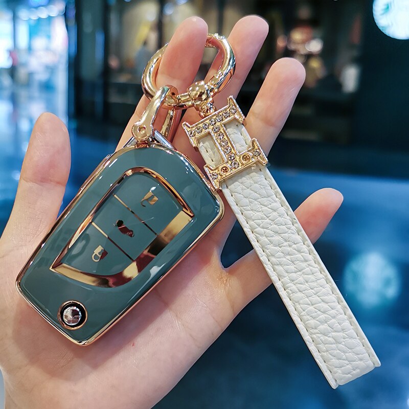 Nuovo-TPU-Car-Flip-Key-Case-Cover-Shell-per-RAV4-Corolla-Toyota-Hilux-Yaris-Avensis-Aygo-1 Cover Chiave/telecomando per RAV4 Corolla Toyota Hilux Yaris Avensis Aygo Verso Scion TC Auris Holder accessori - Nuovo TPU Car Flip Key Case Cover Shell per RAV4 Corolla Toyota Hilux Yaris Avensis Aygo 1