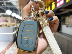 Cover Chiave/telecomando per Hyundai IX25 IX35 IX45 - Nuovo TPU Car Remote Key Case Cover Shell per Hyundai IX25 IX35 IX45 Tucson Sonata Santa 3