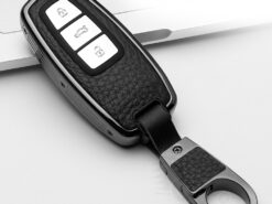 Cover Chiave/telecomando per Audi Q3 Q5 Q8 Q7 Sline C5 C8 A4 B6 B7 B8 B9 TT 80 S6 A1A4 B8 A5 A6 A7 A8 D5 TT 8P 8L - Nuovo portachiavi in lega di cuoio per Audi Q3 Q5 Q8 Q7 Sline C5 C8 A4 2