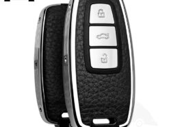 Cover Chiave/telecomando per Audi Q3 Q5 Q8 Q7 Sline C5 C8 A4 B6 B7 B8 B9 TT 80 S6 A1A4 B8 A5 A6 A7 A8 D5 TT 8P 8L - Nuovo portachiavi in lega di cuoio per Audi Q3 Q5 Q8 Q7 Sline C5 C8 A4 4