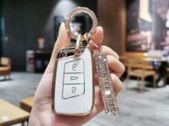 Cover Chiave/telecomando per VW Volkswagen Skoda Passat Magotan B8 Golf CC per Superb A7 Kodiaq 7 Cover Chiave/telecomando per VW Volkswagen Skoda Passat Magotan B8 Golf CC per Superb A7 Kodiaq - Placcatura di moda phnom penh custodia portachiavi per auto Shell Fob per VW Volkswagen Skoda Passat 5