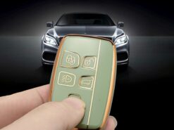 Cover Chiave/telecomando per For Land Rover Range Rover Evoque Sport Freelander Discovery Velar For Jaguar XE XF XJ - Plating TPU Car Key Case Shell Cover Fob For Land Rover Range Rover Evoque Sport Freelander 5