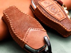 Cover Chiave/telecomando per Mercedes Benz - Portachiavi in vera pelle stile portachiavi per Mercedes Benz classe A B C E S W204 4