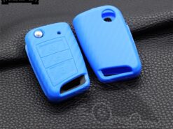 Cover Chiave/telecomando per VW Polo Golf 7 Tiguan Per Skoda Octavia Kodiaq Ateca Karoq Per SEAT leon Ibiza 2015 - Silicone In Fibra di Carbonio Della Copertura Della Cassa Chiave Per VW Polo Golf 7 Tiguan 4