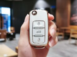Cover Chiave/telecomando per Volkswagen VW Polo Golf Passat Tiguan Beetle Caddy T5 Up Eos Skoda Octavia Seat Leon Altea - TPU Car Flip Key Case Cover Shell per Volkswagen VW Polo Golf Passat Tiguan Beetle Caddy 4