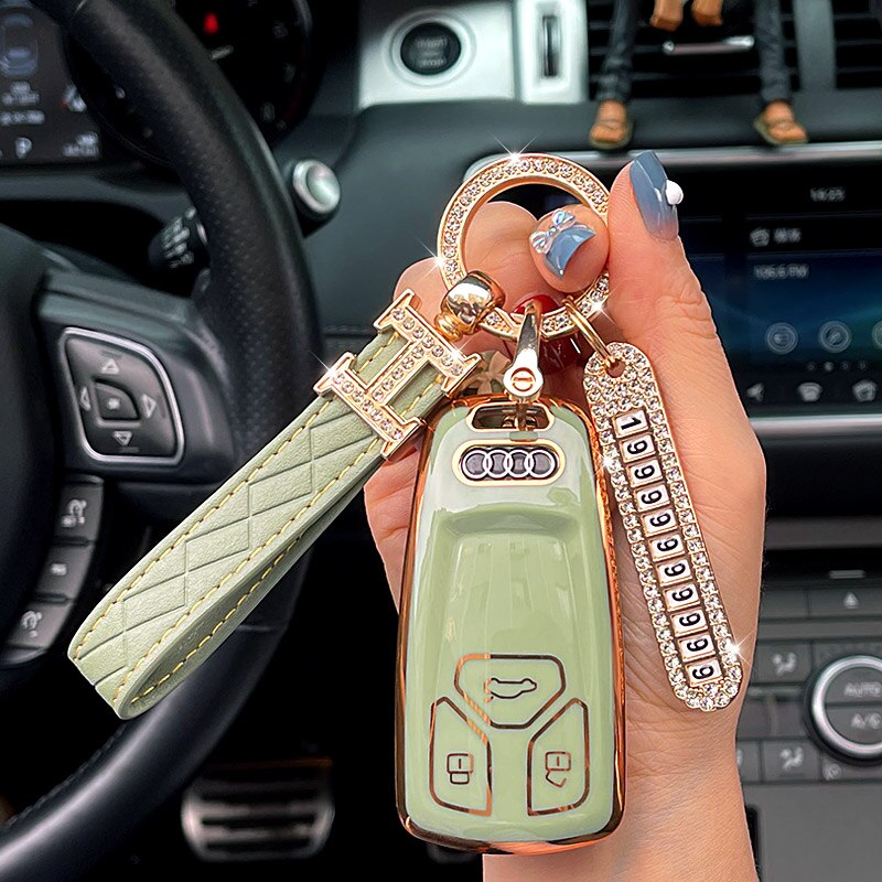 TPU-Car-Remote-Key-Case-Cover-Shell-Fob-per-Audi-4m-A4-B9-A4L-A6-A5-1 Cover Chiave/telecomando per Audi 4m A4 B9 A4L A6 A5 Q7 S4 S5 S7 8W Q5 TT TTS RS 8S - TPU Car Remote Key Case Cover Shell Fob per Audi 4m A4 B9 A4L A6 A5 1