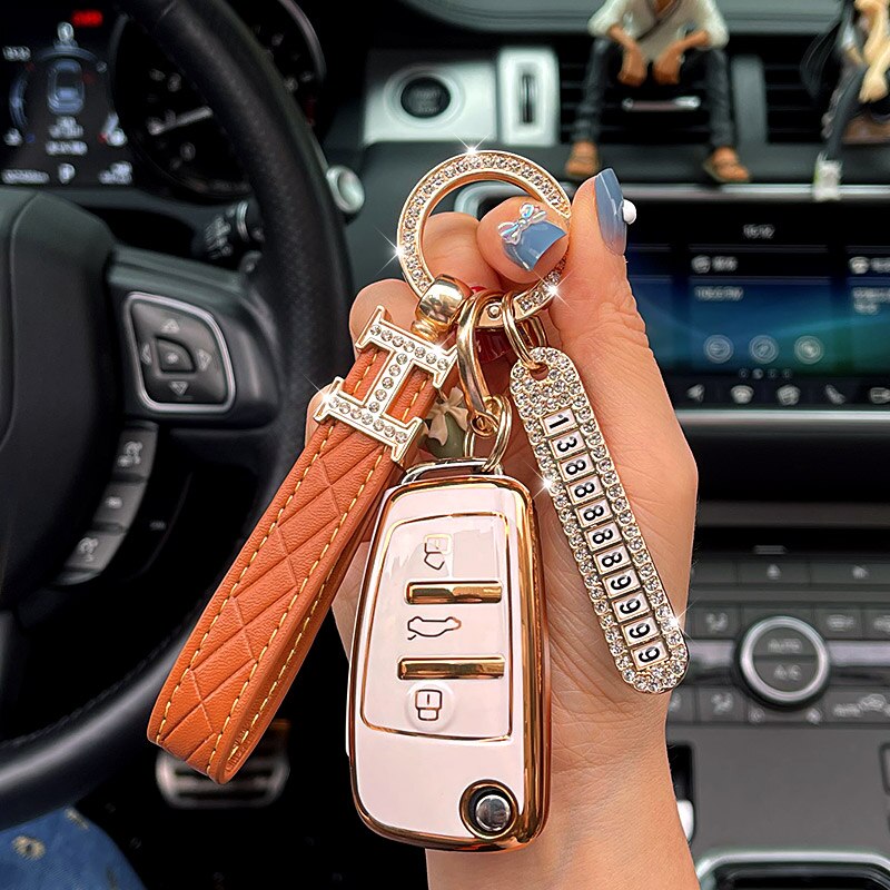 TPU-Car-Remote-Key-Case-Cover-Shell-Fob-per-Audi-4m-A4-B9-A4L-A6-A5-5 Cover Chiave/telecomando per Audi 4m A4 B9 A4L A6 A5 Q7 S4 S5 S7 8W Q5 TT TTS RS 8S - TPU Car Remote Key Case Cover Shell Fob per Audi 4m A4 B9 A4L A6 A5 5