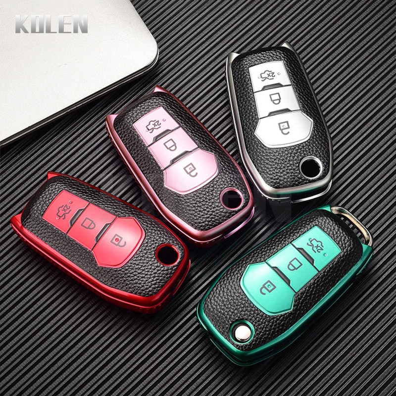 Cover Chiave/telecomando per Ford Fusion Fiesta Escort Mondeo Ranger Kuga Focus Ecosport Protector Accessories - TPU Leather Type Car Key Case Cover Fob For Ford Fusion Fiesta Escort Mondeo Ranger Kuga 1