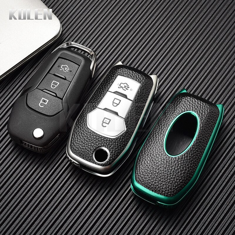 Cover Chiave/telecomando per Ford Fusion Fiesta Escort Mondeo Ranger Kuga Focus Ecosport Protector Accessories - TPU Leather Type Car Key Case Cover Fob For Ford Fusion Fiesta Escort Mondeo Ranger Kuga 3