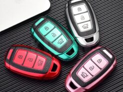 Cover Chiave/telecomando per Hyundai Solaris i30 i40 ix35 Kona Santa Fe Verna Accent Sonata - TPU Leather Type Car Key Case Cover Fob For Hyundai Solaris i30 i40 ix35 Kona Santa 1
