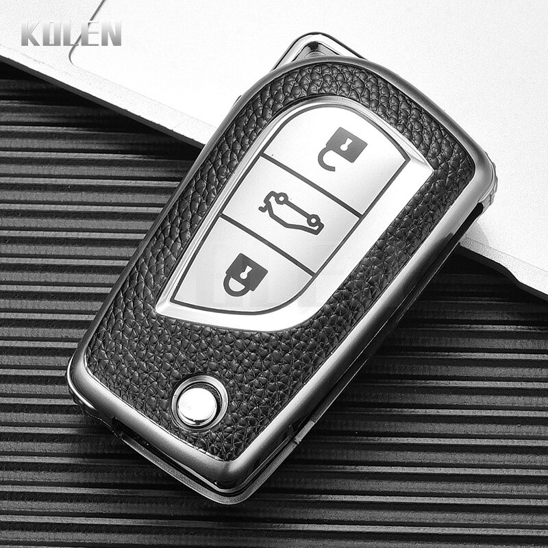 Cover Chiave/telecomando per Toyota Auris Reiz Corolla RAV4 Avensis Yaris Aygo TC IM Hilux - TPU Leather Type Car Key Case Cover Fob For Toyota Auris Reiz Corolla RAV4 Avensis Yaris