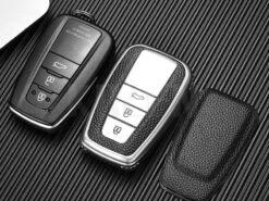 Cover Chiave/telecomando per Toyota Prius Camry Corolla CHR C-HR RAV4 Land Cruiser Prado - TPU Leather Type Car Key Case Cover Fob For Toyota Prius Camry Corolla CHR C HR 4