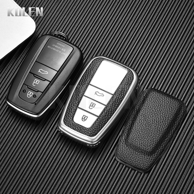 Cover Chiave/telecomando per Toyota Prius Camry Corolla CHR C-HR RAV4 Land Cruiser Prado - TPU Leather Type Car Key Case Cover Fob For Toyota Prius Camry Corolla CHR C HR 4
