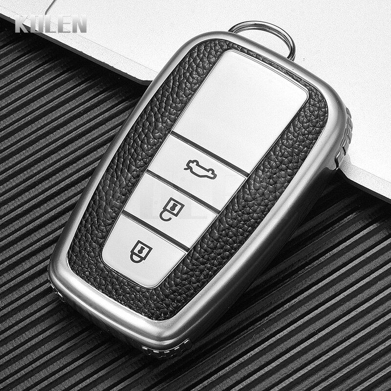 Cover Chiave/telecomando per Toyota Prius Camry Corolla CHR C-HR RAV4 Land Cruiser Prado - TPU Leather Type Car Key Case Cover Fob For Toyota Prius Camry Corolla CHR C HR