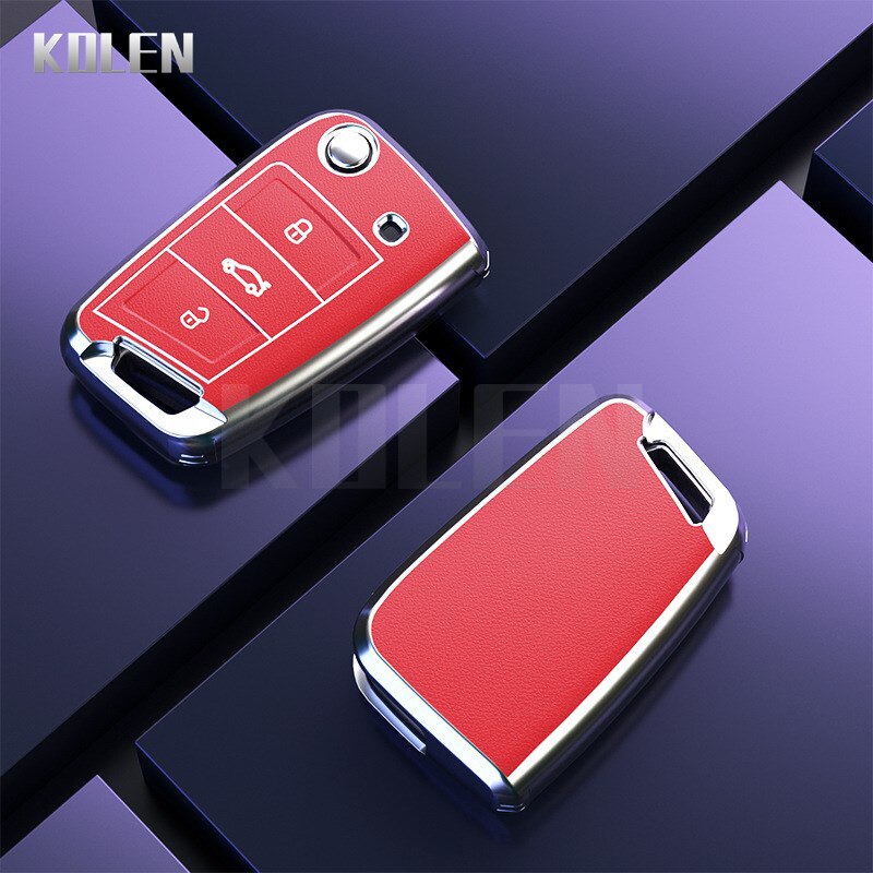 TPU-Leather-Type-Car-Key-Case-Cover-Fob-For-Volkswagen-VW-Golf-7-MK7-Tiguan-Seat-2 Cover Chiave/telecomando per Volkswagen VW Golf 7 MK7 Tiguan Seat Leon Ibiza FR Altea Aztec For Skoda Octavia A7 - TPU Leather Type Car Key Case Cover Fob For Volkswagen VW Golf 7 MK7 Tiguan Seat 2