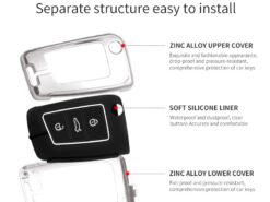 Cover Chiave/telecomando per VW Volkswagen Golf 7 GTI MK7 Tiguan MK2 - Zinc Alloy Car Flip Key Case Cover Shell For VW Volkswagen Golf 7 GTI MK7 Tiguan 5