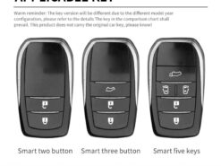 Cover Chiave/telecomando per Toyota RAV4 Previa Vellfire Alphard Hilux Fortuner Land Cruiser Accessories - Zinc Alloy Car Remote Key Case Cover Shell Fob For Toyota RAV4 Previa Vellfire Alphard Hilux 2