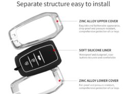 Cover Chiave/telecomando per Toyota RAV4 Previa Vellfire Alphard Hilux Fortuner Land Cruiser Accessories - Zinc Alloy Car Remote Key Case Cover Shell Fob For Toyota RAV4 Previa Vellfire Alphard Hilux 5