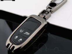 Cover Chiave/telecomando per Jeep Grand Cherokee Compass Patriot Dodge Journey Chrysler 300C Renegade - Zincato In Lega di Chiave Dell automobile di Caso Della Copertura Per Jeep Grand Cherokee Compass 4