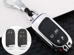 Cover Chiave/telecomando per Jeep Grand Cherokee Compass Patriot Dodge Journey Chrysler 300C Renegade - Zincato In Lega di Chiave Dell automobile di Caso Della Copertura Per Jeep Grand Cherokee Compass 5