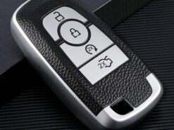 Cover Chiave/telecomando per Ford Fusion Mondeo Mustang Edge Expedition EXplorer 2018 portachiavi Auto Shel - 2019 custodia protettiva per chiave in fibra di carbonio anticaduta per Ford Fusion Mondeo Mustang Edge 4