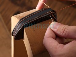 Cover custodia chiave auto per Vw Touareg - Cover portachiavi senza chiave a 3 pulsanti in vera pelle per Vw Touareg Car Styling 2