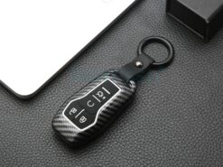Cover custodia chiave auto per Ford F150 Edge Explorer Lincoln 4/5 pulsanti - Custodia portachiavi per auto in ABS in fibra di carbonio per Ford F150 Edge Explorer Lincoln 2