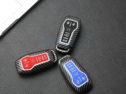 Cover custodia chiave auto per Ford F150 Edge Explorer Lincoln 4/5 pulsanti - Custodia portachiavi per auto in ABS in fibra di carbonio per Ford F150 Edge Explorer Lincoln 3