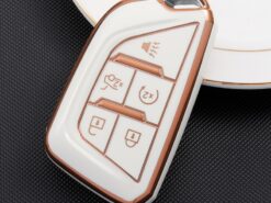 Cover custodia chiave auto per Cadillac CT5 2019 2020 5 pulsanti - Portachiavi a distanza per auto portachiavi senza chiave portachiavi borsa portachiavi per Cadillac CT5 2019 2020 2