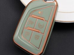 Cover custodia chiave auto per Cadillac CT5 2019 2020 5 pulsanti - Portachiavi a distanza per auto portachiavi senza chiave portachiavi borsa portachiavi per Cadillac CT5 2019 2020 3